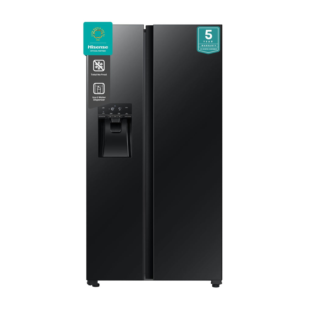 HISENSE REFRIGERATOR SIDE BY SIDE AUTO ICE & WATER DISPENSER NO FROST EURO A+ 535 L