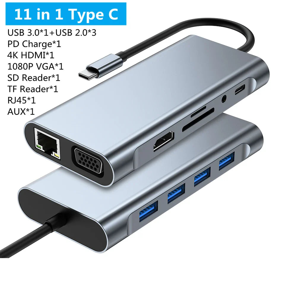 Hikvision USB 3.1 Type-c Hub with RJ45/VGA DS11 DS11