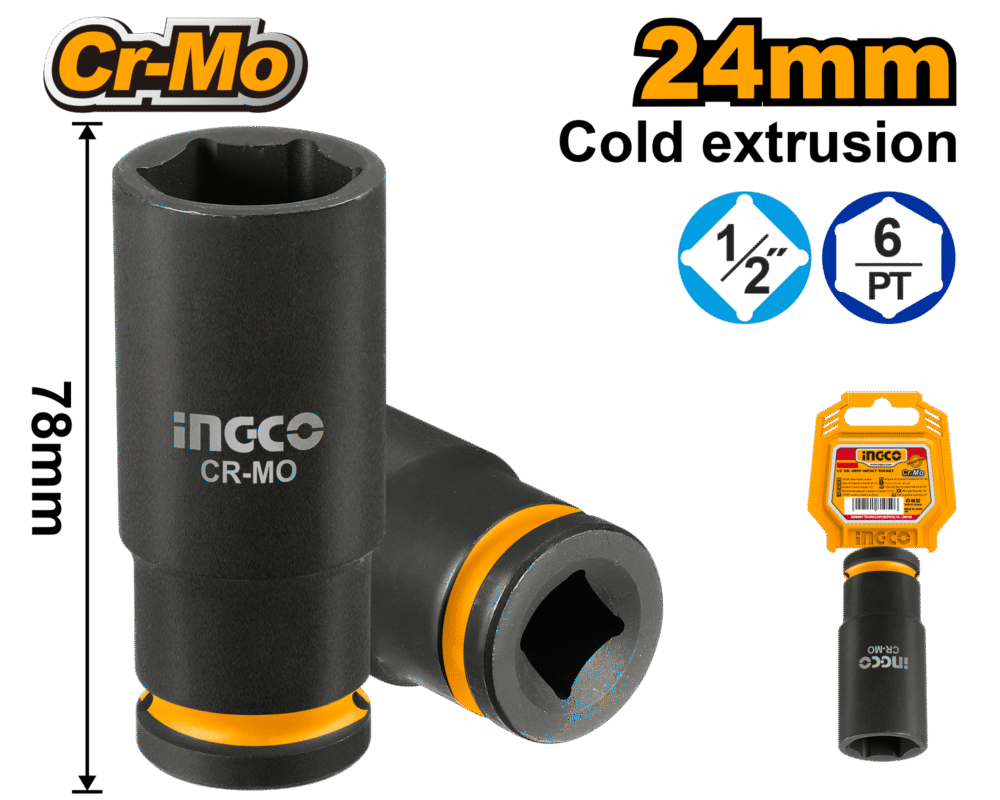INGCO 1/2"DR. DEEP IMPACT SOCKET HDIS12242L