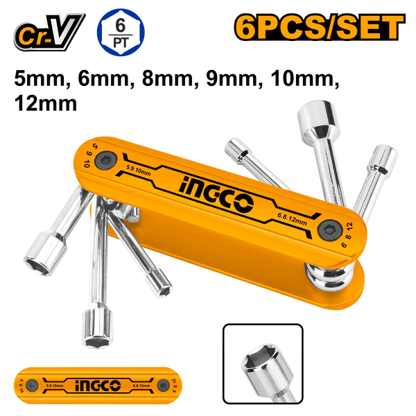 INGCO FOLDING NUT DRIVER SET OF 6 PCS