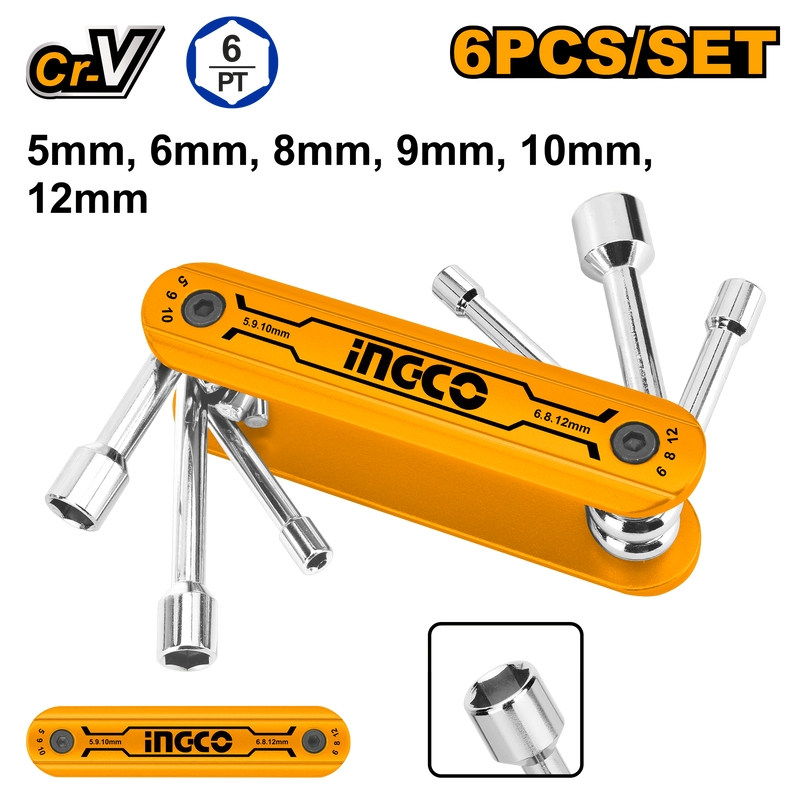 INGCO FOLDING NUT DRIVER SET OF 6 PCS