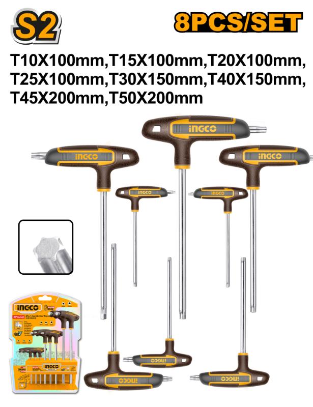 INGCO T-HANDLE TORX SET OF 8 PCS