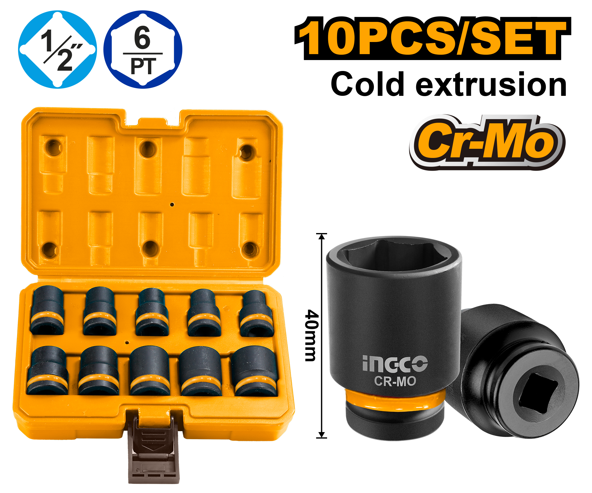 INGCO SOCKET SET OF 10 PCS