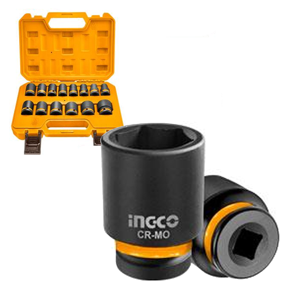INGCO IMPACT SOCKET SET OF 14 PCS 1\2" DR.