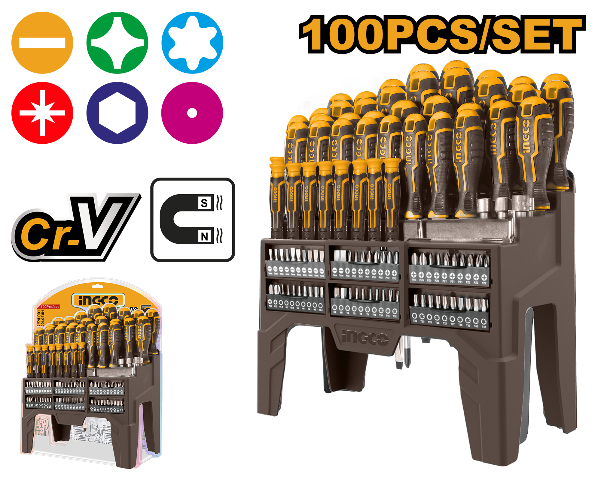 INGCO SCREWDRIVER SET OF 100 PCS
