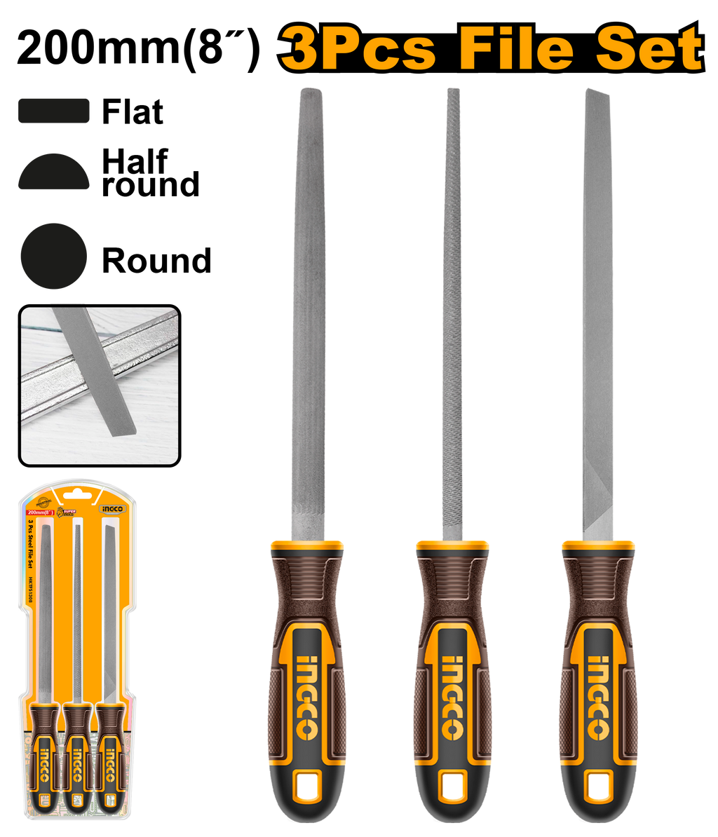 INGCO FILE SET STEEL SET OF 3 PCS