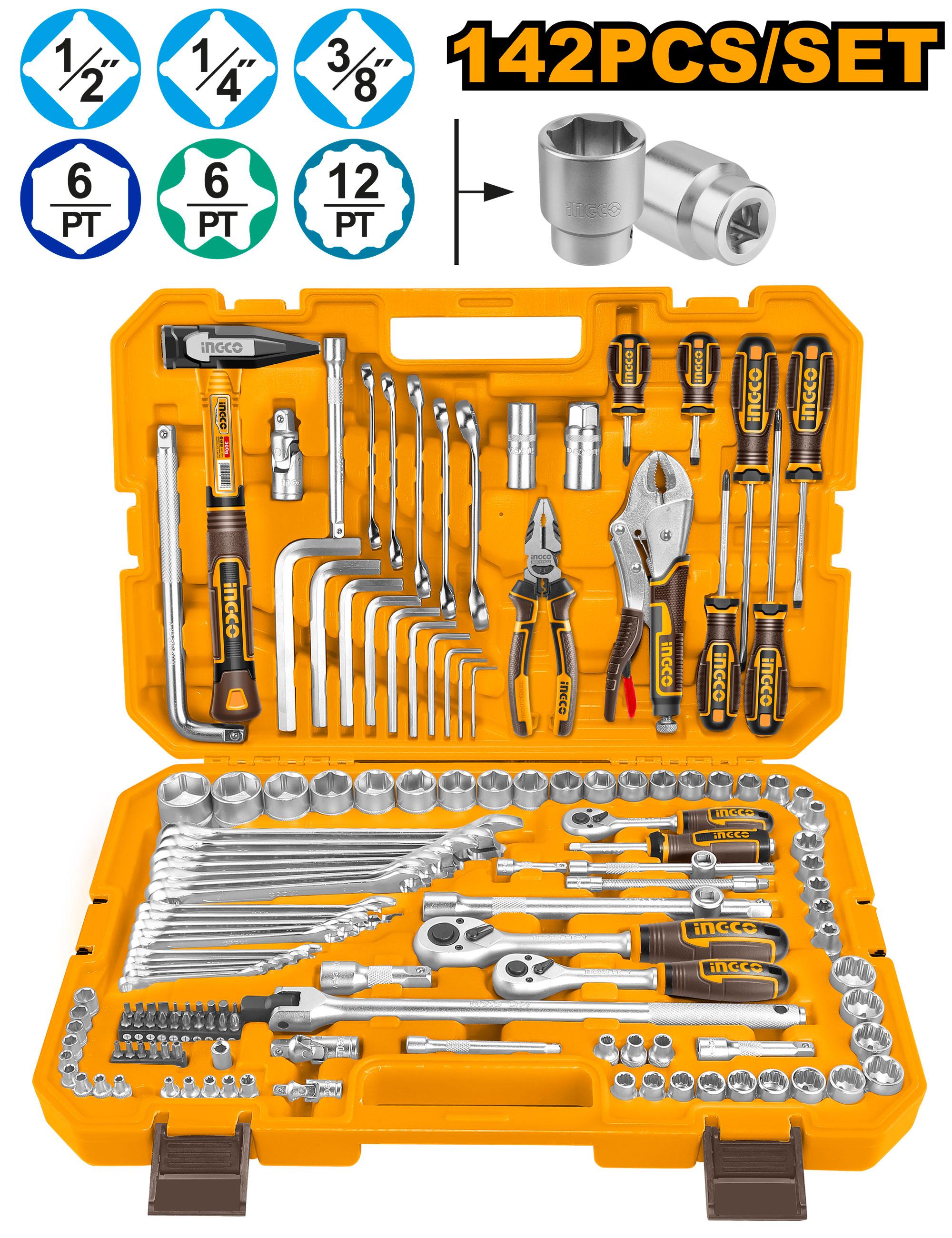 INGCO COMBINATION TOOLS SET OF 142 PCS  142 PCS