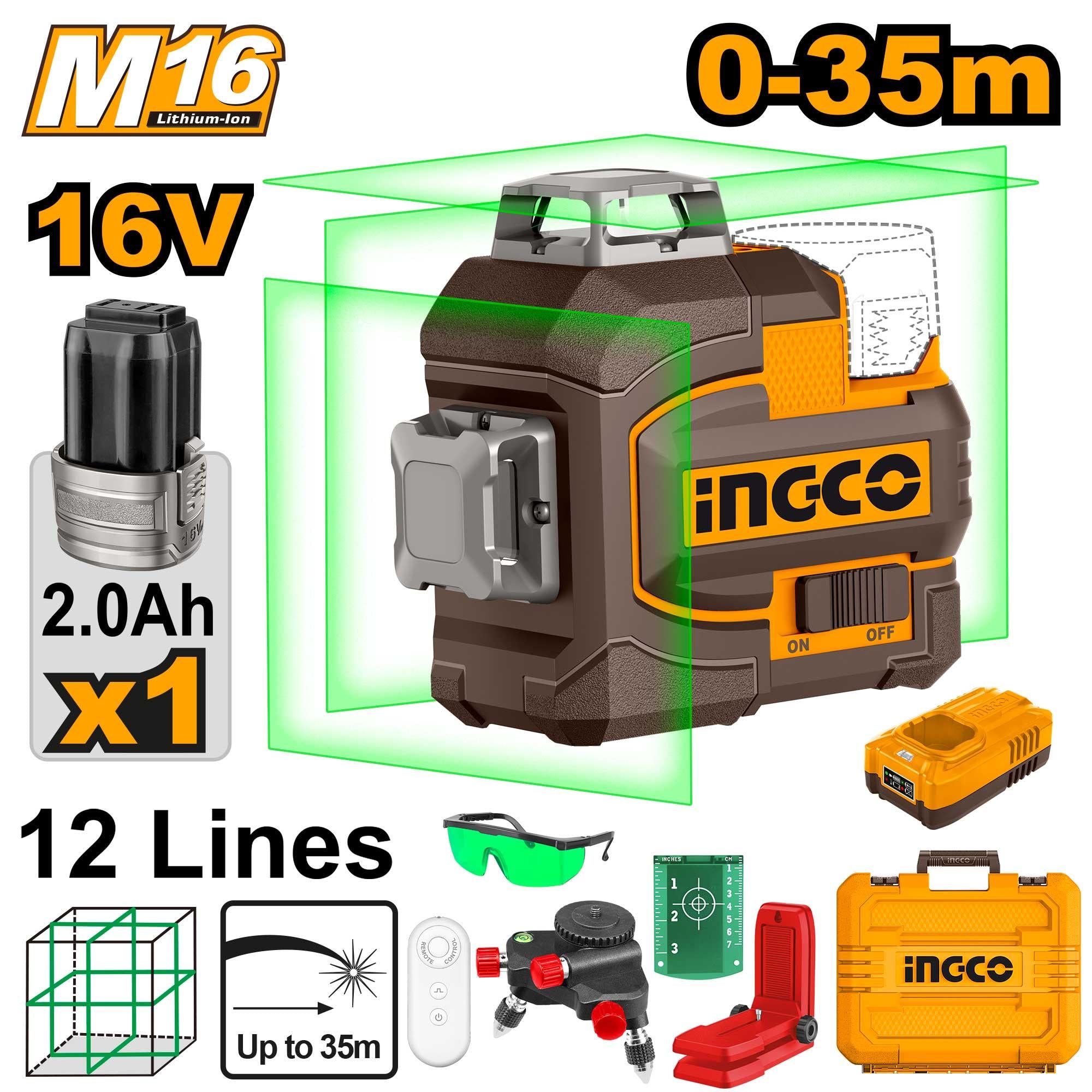 INGCO CORDLESS 3D-LASER LEVEL HLL301201