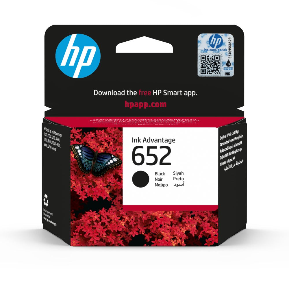 HP 652 Black Original Ink Advantage Cartridge