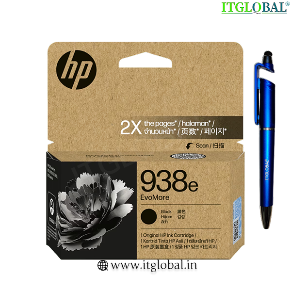 HP 938e EvoMore Black Original Ink Cartridge