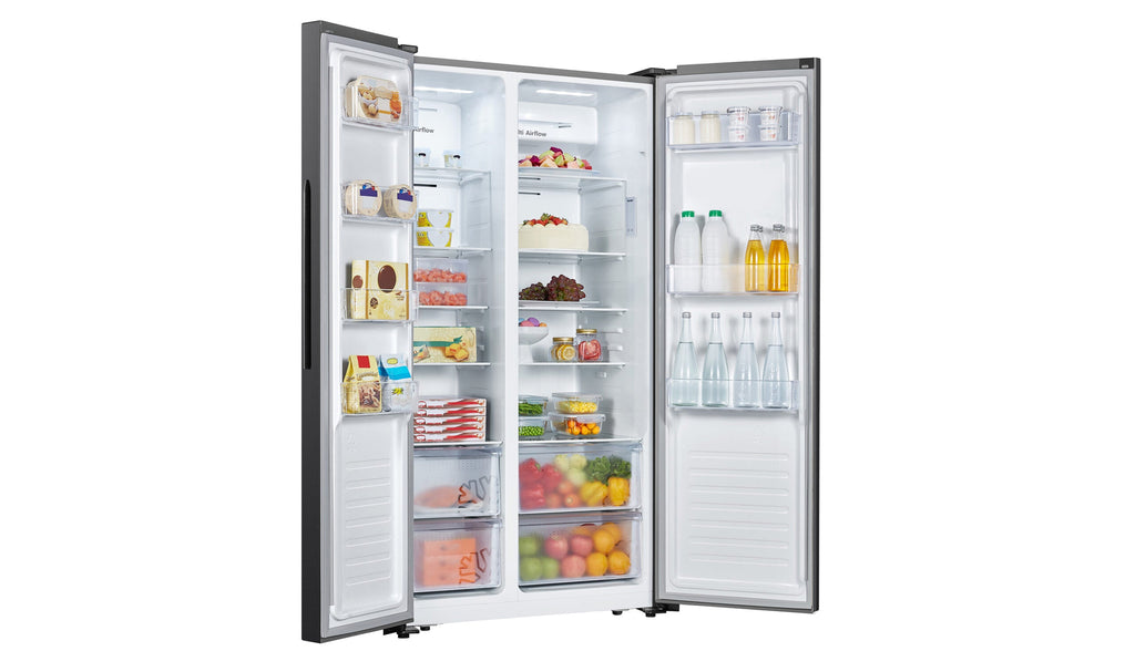 HISENSE REFRIGERATOR SIDE BY SIDE ENERGY CLASS F 519 L  TITANIUM