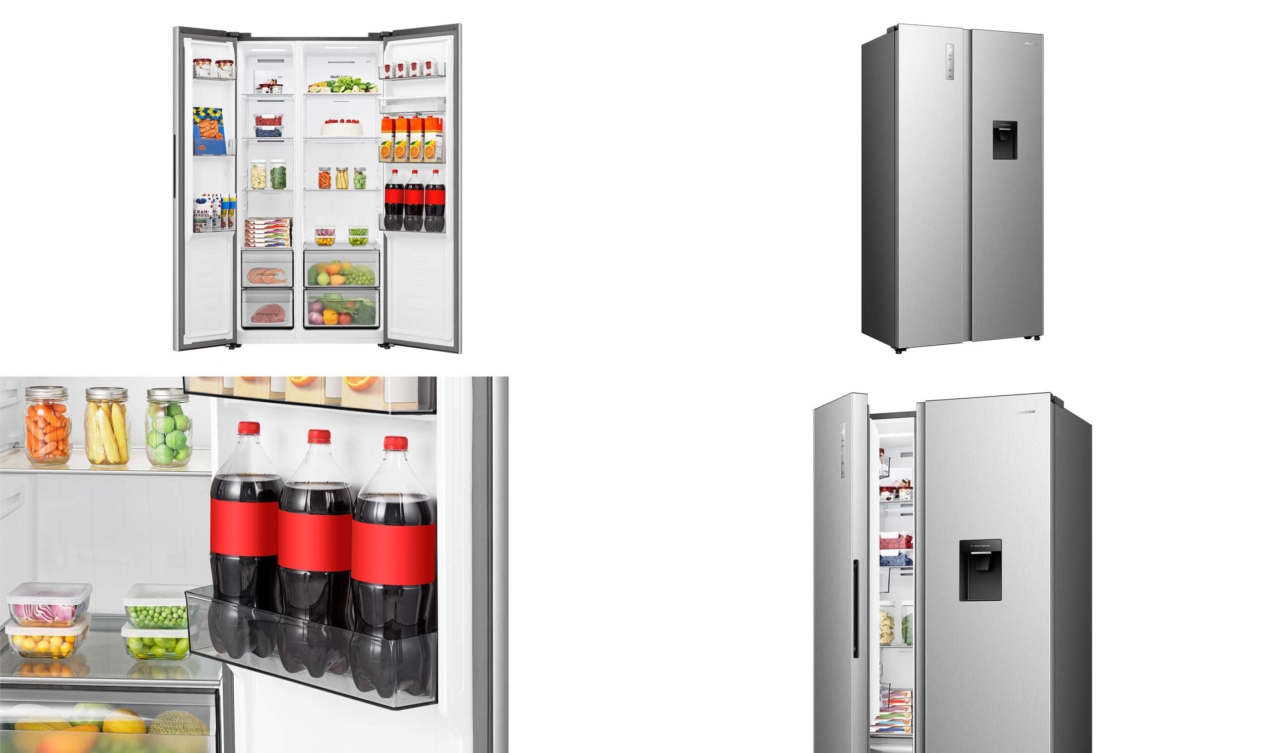 HISENSE 541L CAPACITY SIDE BY SIDE FRIDGE- INOX- EURO E