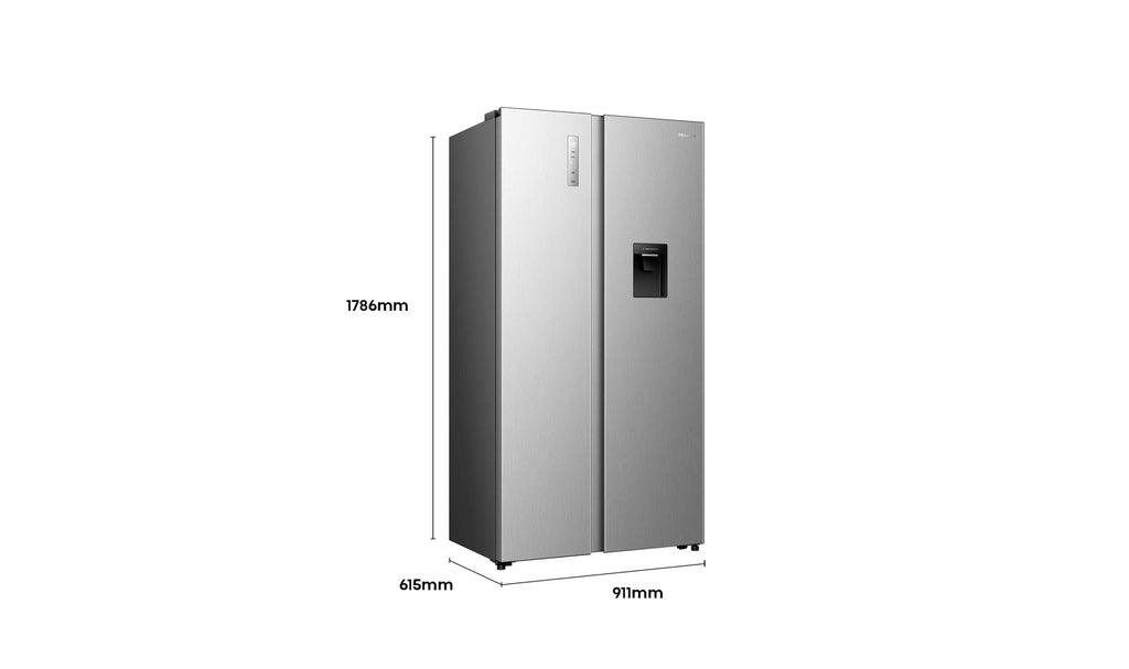 HISENSE 541L CAPACITY SIDE BY SIDE FRIDGE- INOX- EURO E