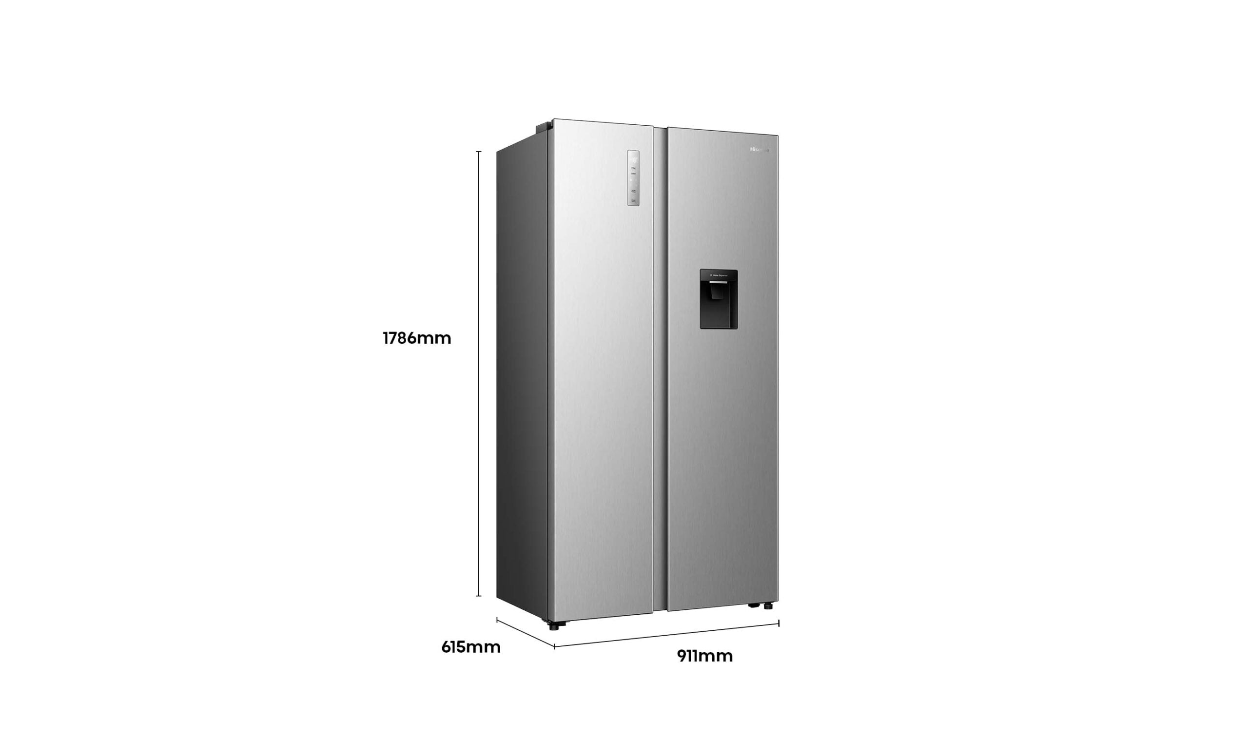 HISENSE 541L CAPACITY SIDE BY SIDE FRIDGE- INOX- EURO E