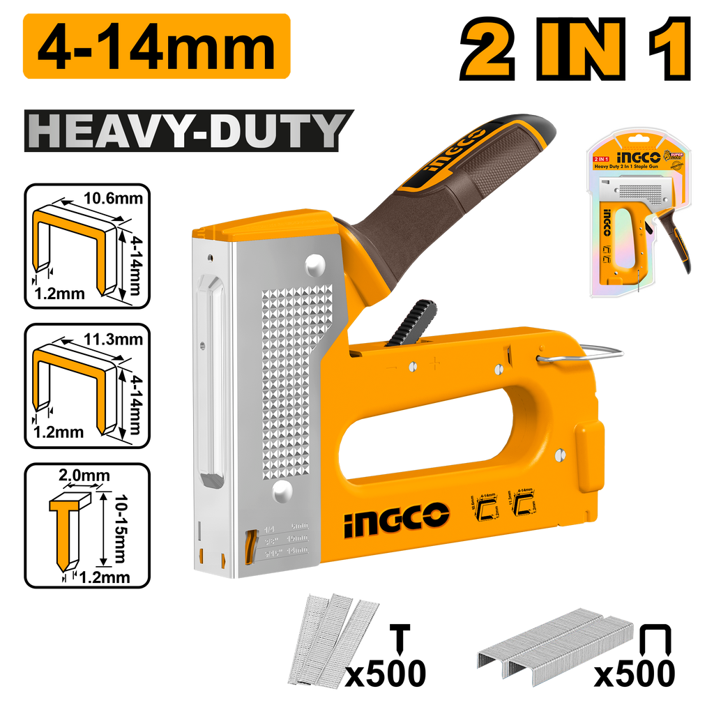 INGCO HEAVY DUTY 2 IN 1 STAPLE GUN
