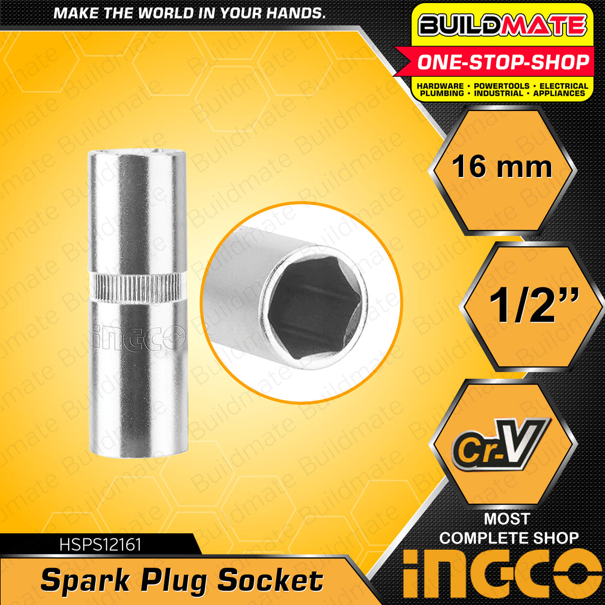 INGCO SOCKET SPARK PLUG 1\2"