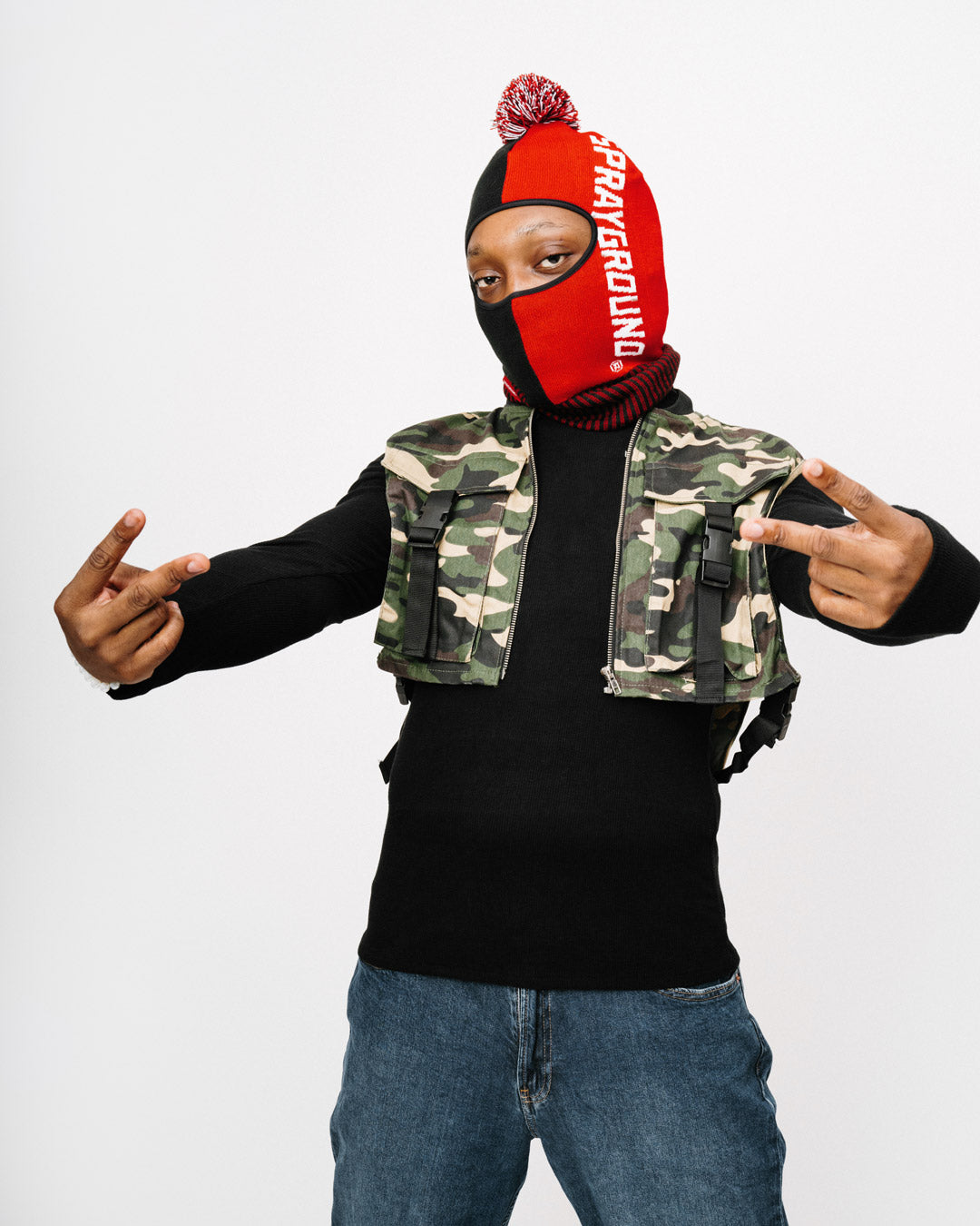 SPLIT POM SKI MASK