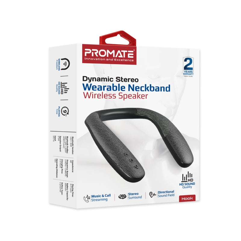 Promate Dynamic Stereo Wearable Neckband Wireless Speaker (HOOK) PRO-SP-HOOK