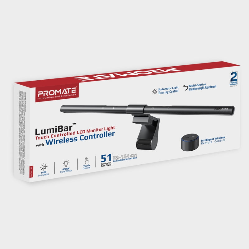 Promate HORIZON-50 LumiBar™ Touch Controlled LED Monitor Light with Wireless Controller PRO-LIGHT-HORIZON-50