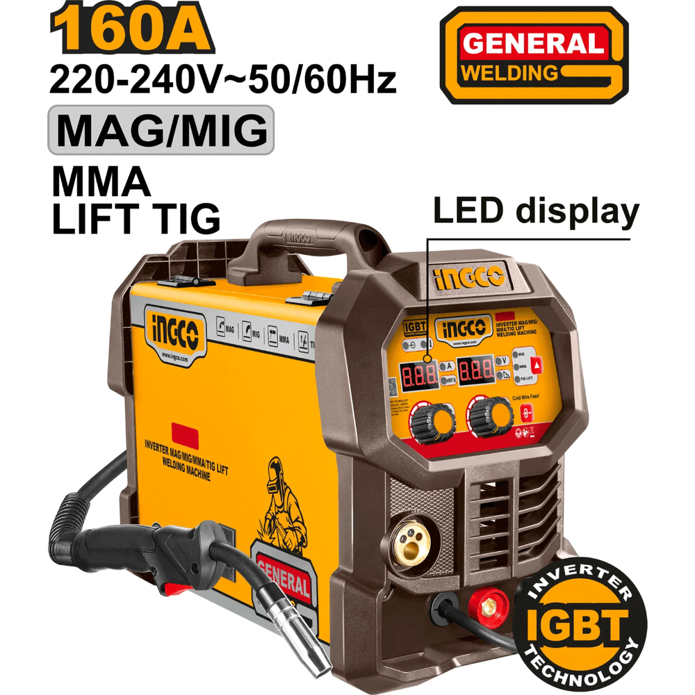 INGCO INVERTER MAG/MIG/MMA/TIG LIFT WELDING MACHINE ING-MGT16058