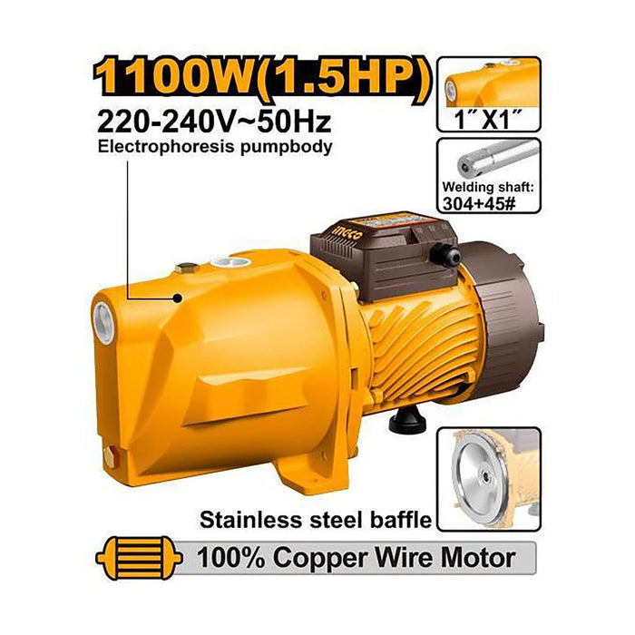 INGCO JET PUMP  MAX FLOW 70L\MIN 1.5 HP