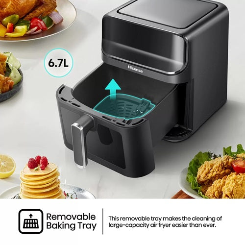 HISENSE AIRFRYER 5.5L FOR THE POT-3.3L FOR FRYING BASKET- TWO INDEPENDENT COOKING BASKET