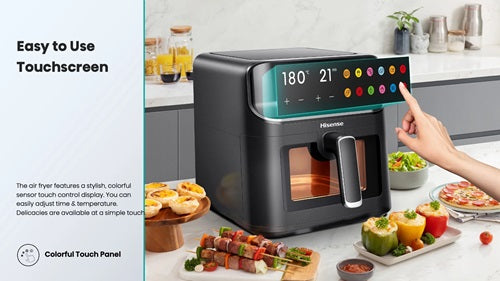 HISENSE AIRFRYER 5.5L FOR THE POT-3.3L FOR FRYING BASKET- TWO INDEPENDENT COOKING BASKET