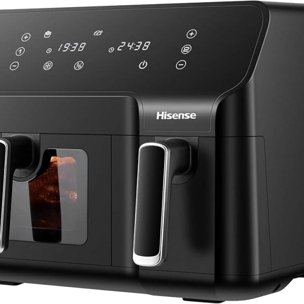 HISENSE AIRFRYER 5.5L FOR THE POT-3.3L FOR FRYING BASKET- TWO INDEPENDENT COOKING BASKET
