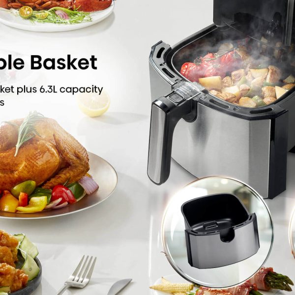 HISENSE AIRFRYER 5.5L FOR THE POT-3.3L FOR FRYING BASKET- TWO INDEPENDENT COOKING BASKET