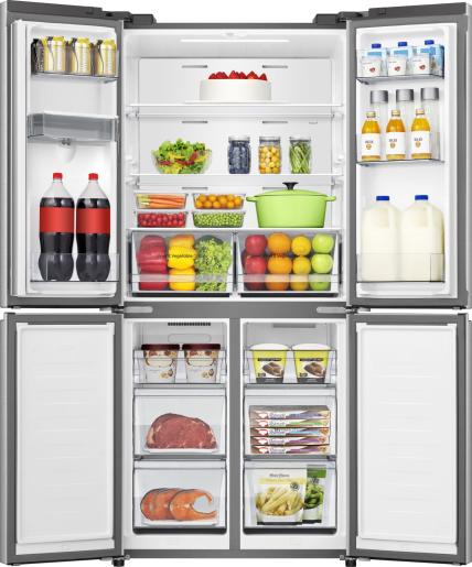 HISENSE REFRIGERATOR SIDE BY SIDE NO FROST ENERGY CLASS E 484 L  INOX