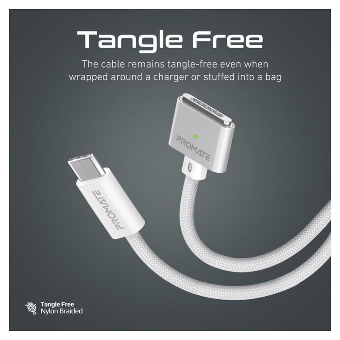 Promate High Tensile Strength 140W USB-C to MagSafe 3 Charging Cable for MacBook (MAGCORD-140PD) PRO-CABLE-MAGCORD-140PD