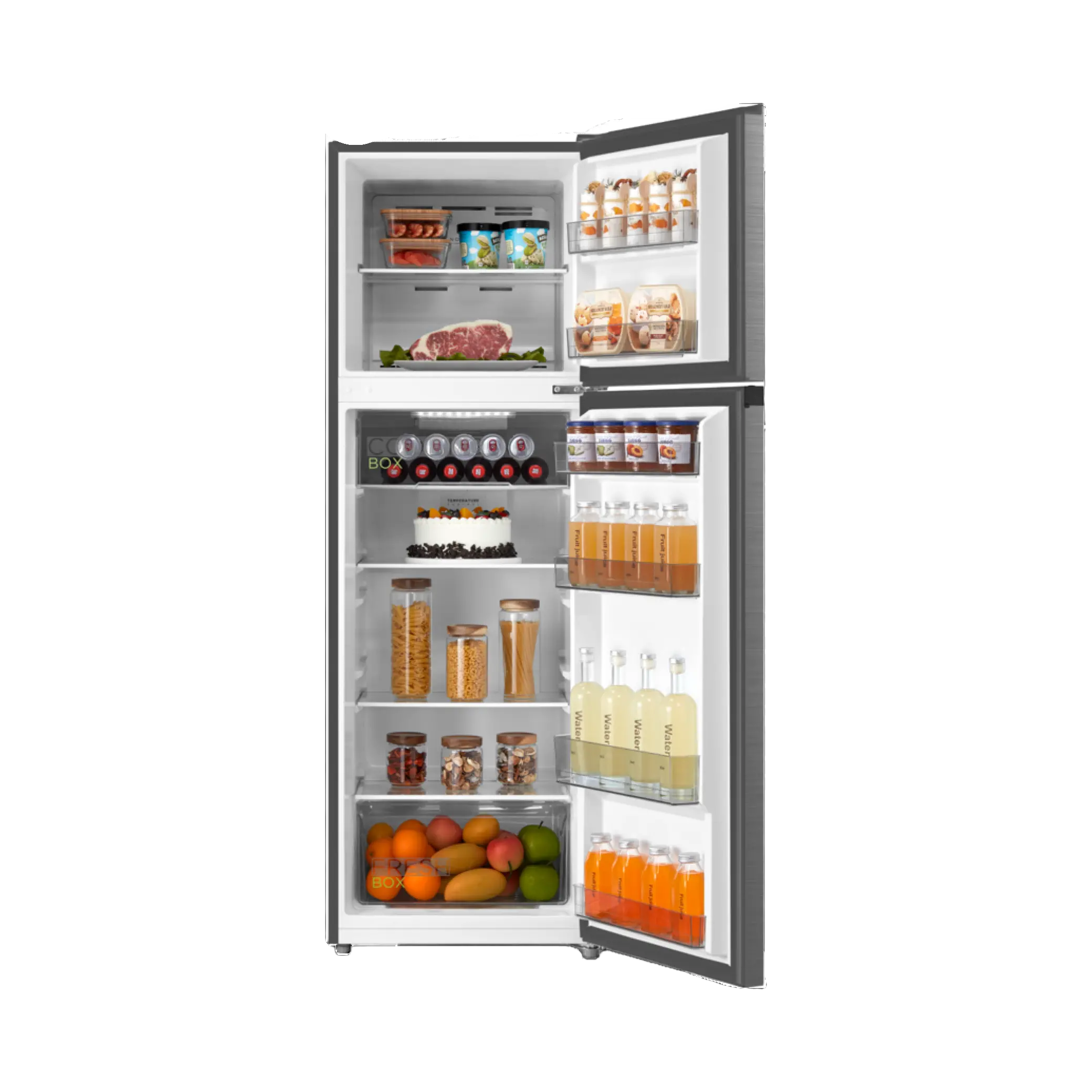 MIDEA REFRIGERATOR TOP MOUNT 266L BRU STEEL (HD-364FWEN)