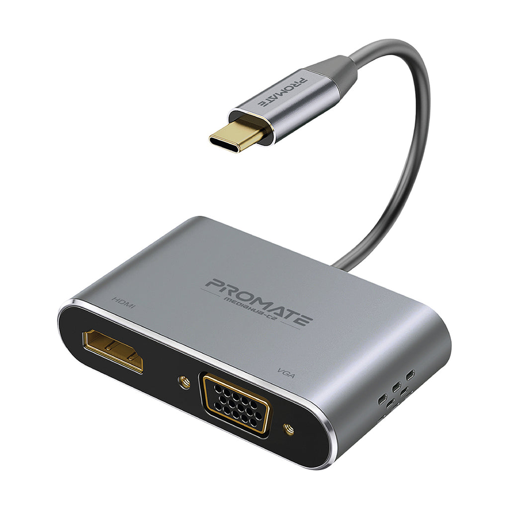 Promate High Definition USB-C Display Adapter MEDIAHUB-C2 PRO-CABLE-MEDIAHUB-C2