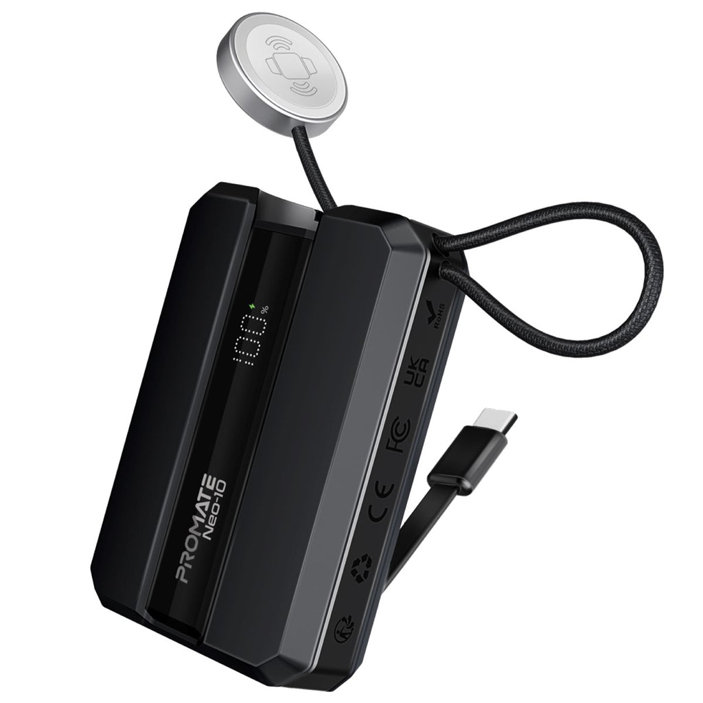 Promate 30W Power Delivery Smartphone & Apple Watch Charging Power Bank NEO-10 BLACK PRO-CH-NEO-10.BLACK