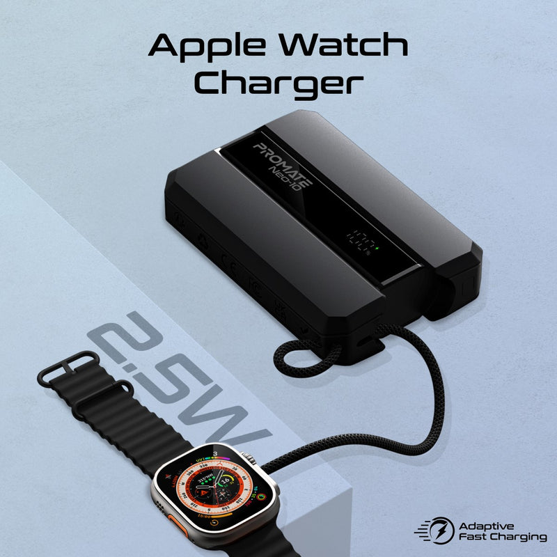 Promate 30W Power Delivery Smartphone & Apple Watch Charging Power Bank NEO-10 BLACK PRO-CH-NEO-10.BLACK
