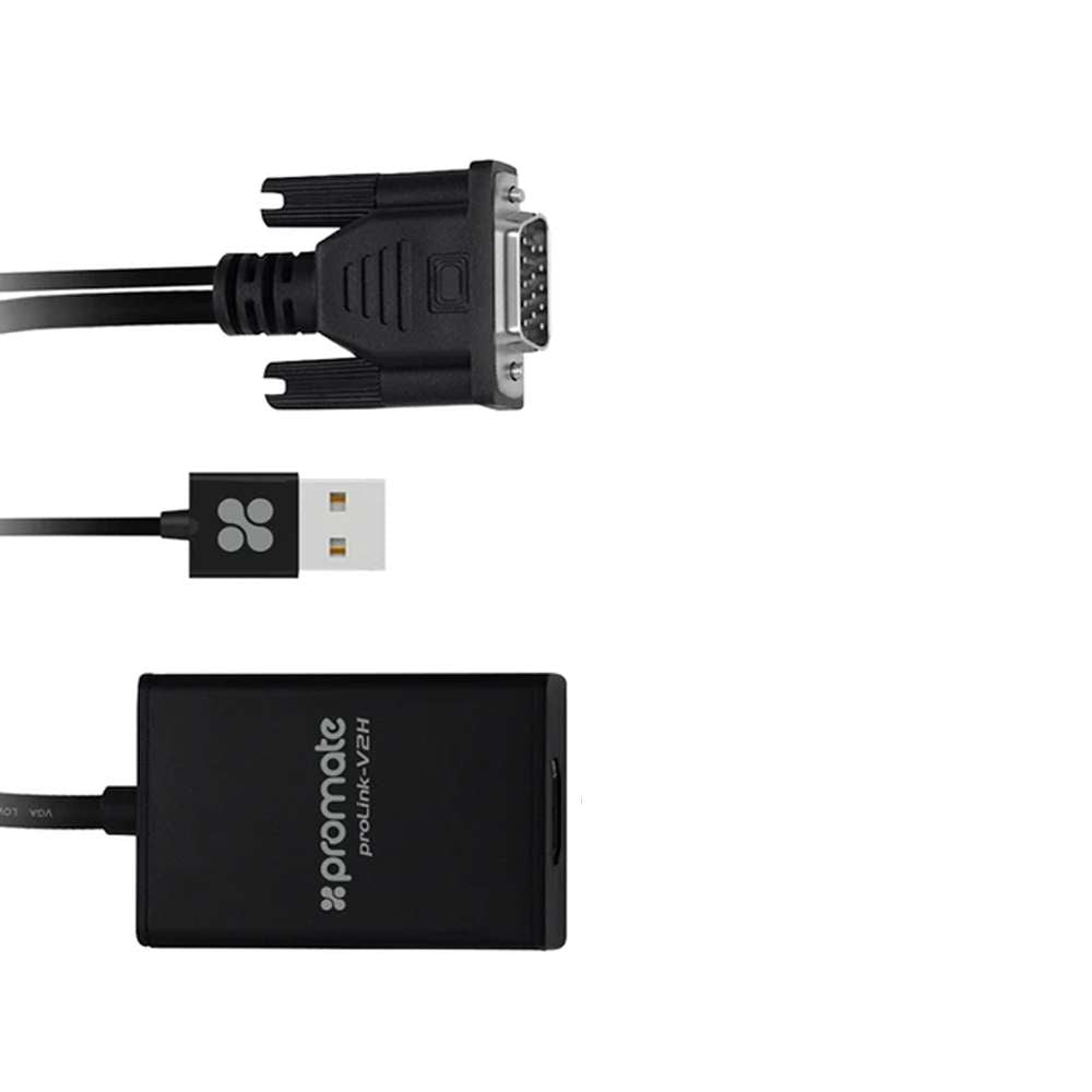 Promate Converter VGA to HDMI Black (PROLINK-V2H.BLACK) PRO-CON-PROLINK-V2H.BLACK