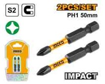 INGCO IMPACT  SCREWDRIVER BIT - 50MM - 2PCS/SET