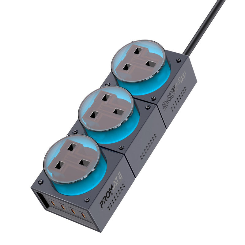 Promate POWERBRIX-GAN240 BLACK TITANIUM PRO-CH-POWERBRIX-GAN240-BLACKTITANIUM