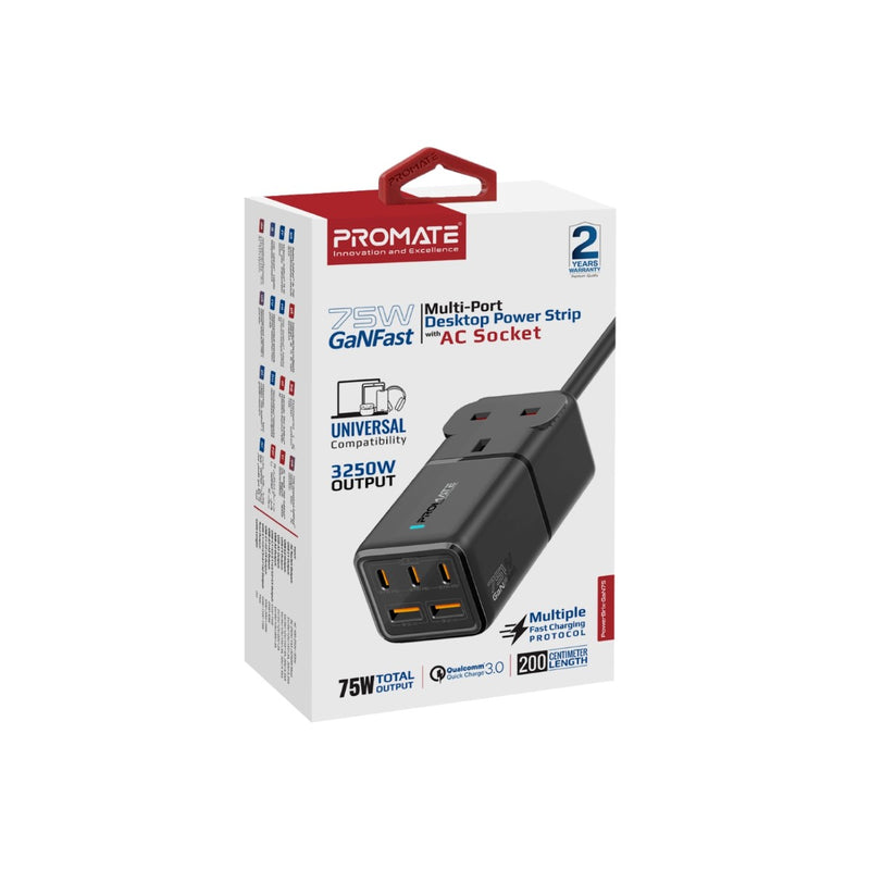 Promate Car/Home Charger TRIPMATE-GAN75 PRO-CH-TRIPMATE-GAN75