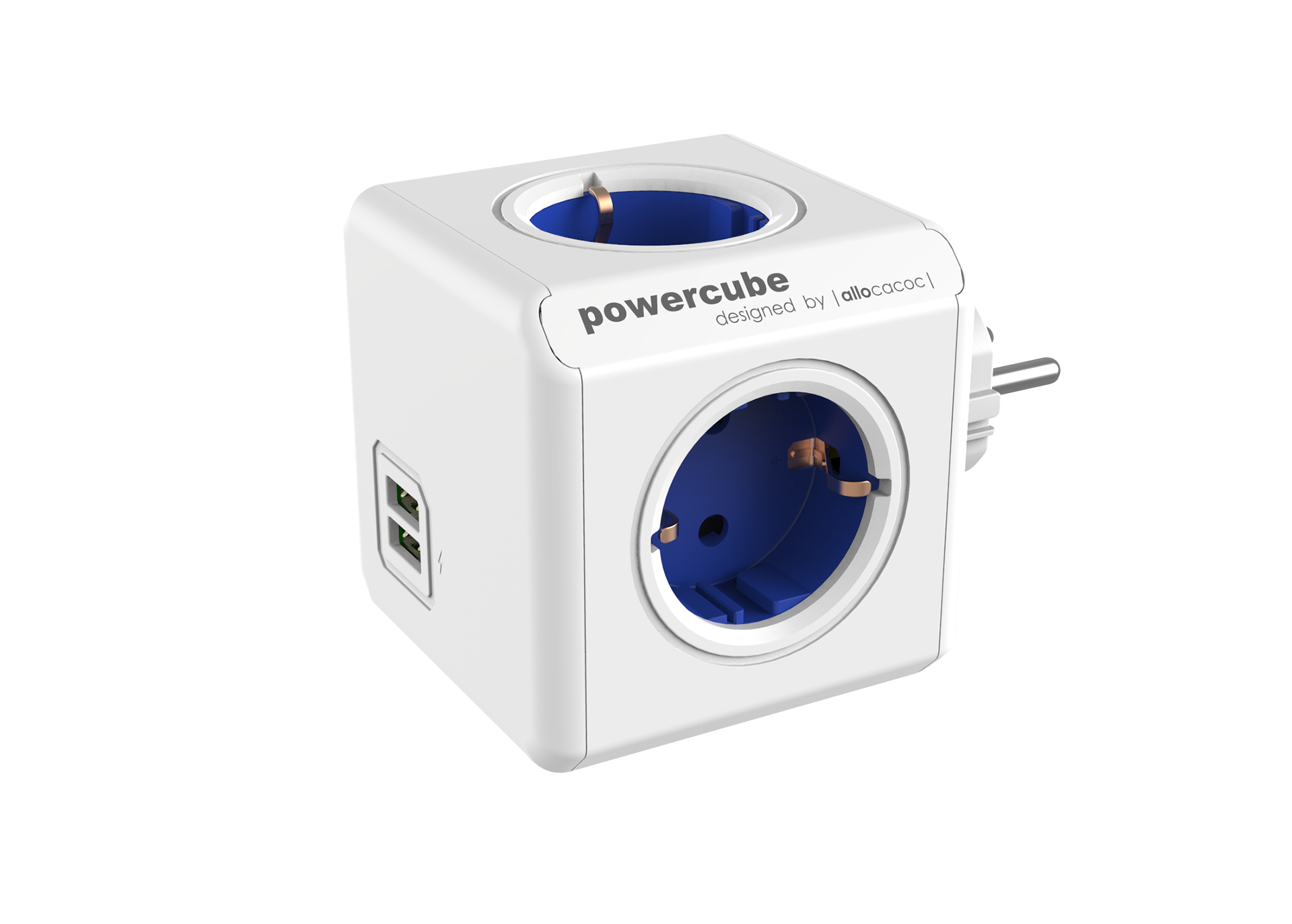 Allocacoc PowerCube Original USB SURGE UK Blue (7220BL/UKOUPC) 7220BL/UKOUPC