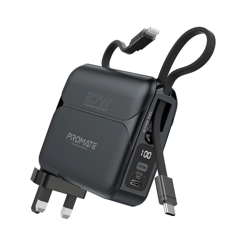 Promate Charger POWERPACK-PD20.BLACK (USB-C,USB-A,USB-C,Lightning) PRO-CC-POWERPACK-PD20.BLACK