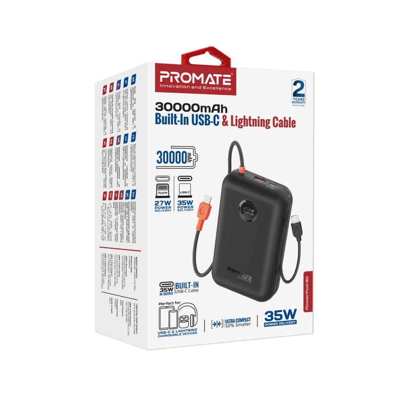 Promate Mobile Charger POWERPOD-30 BLACK PRO-CH-POWERPOD-30.BLACK