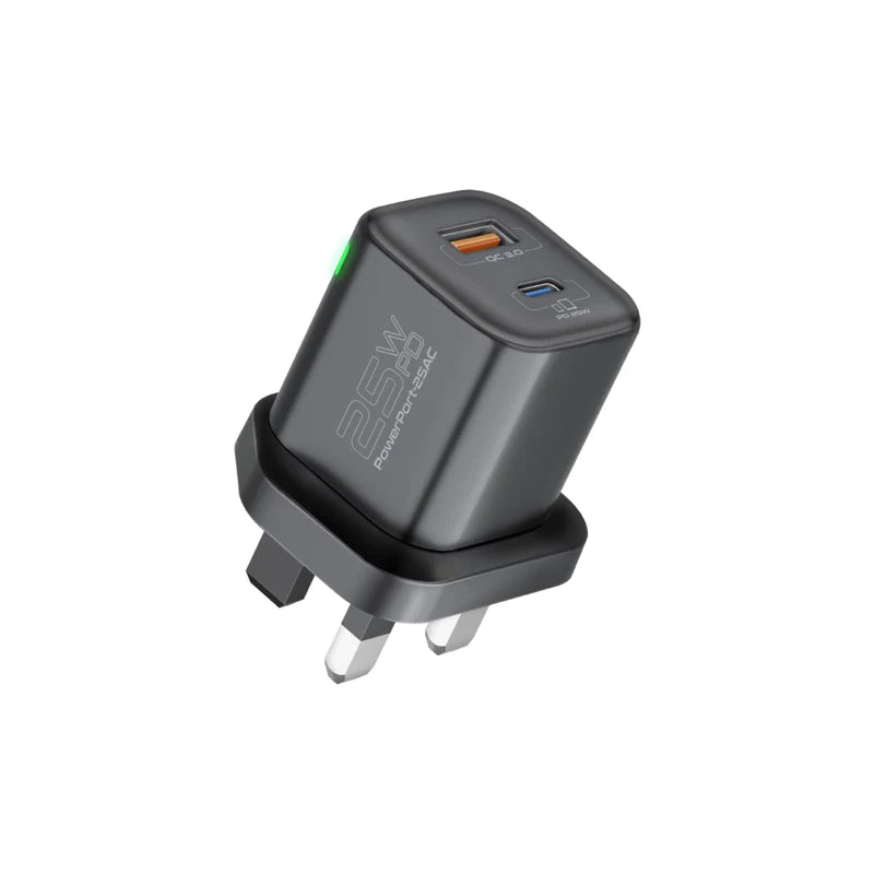 Promate POWERPORT-25AC.UK-WT 25W Power Delivery USB-C Wall Charger PRO-CH-POWERPORT-25AC.UK-WT