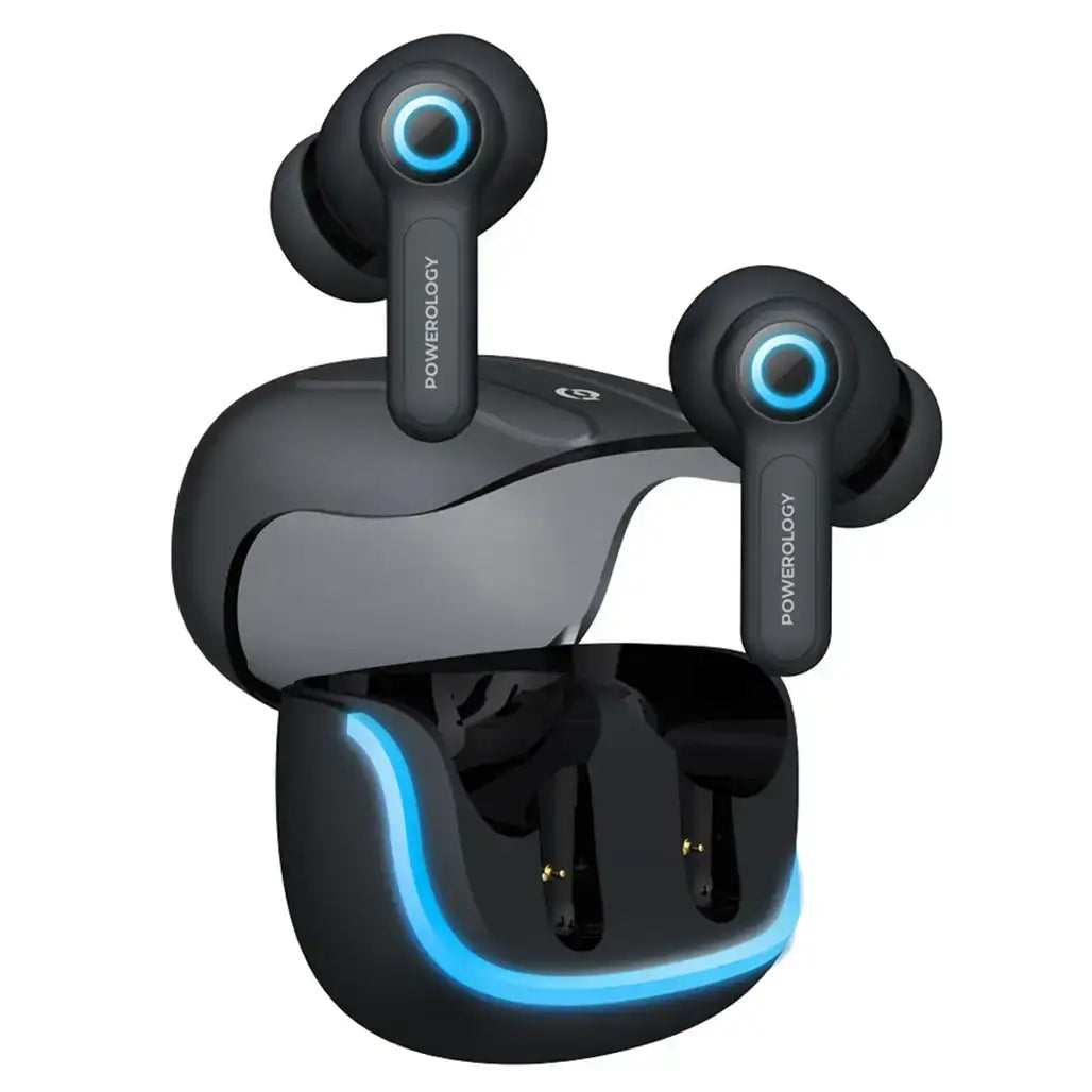 Powerology Quad MIC ENC TWS Earphone Black PWLAU005BK