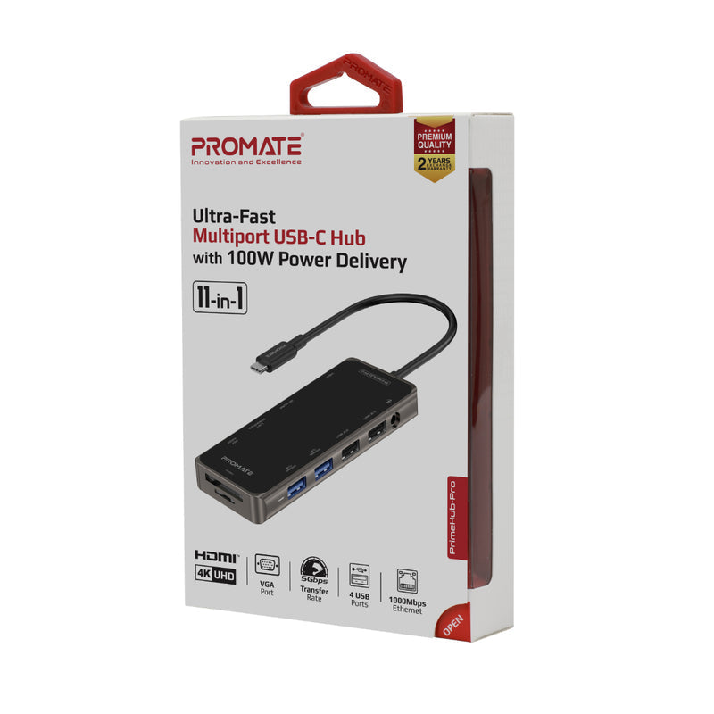 Promate PrimeHub Pro (USB-C, USB3.0, USB2.0, VGA, HDMI, Ethernet) PRO-HUB-PRIMEHUB-PRO