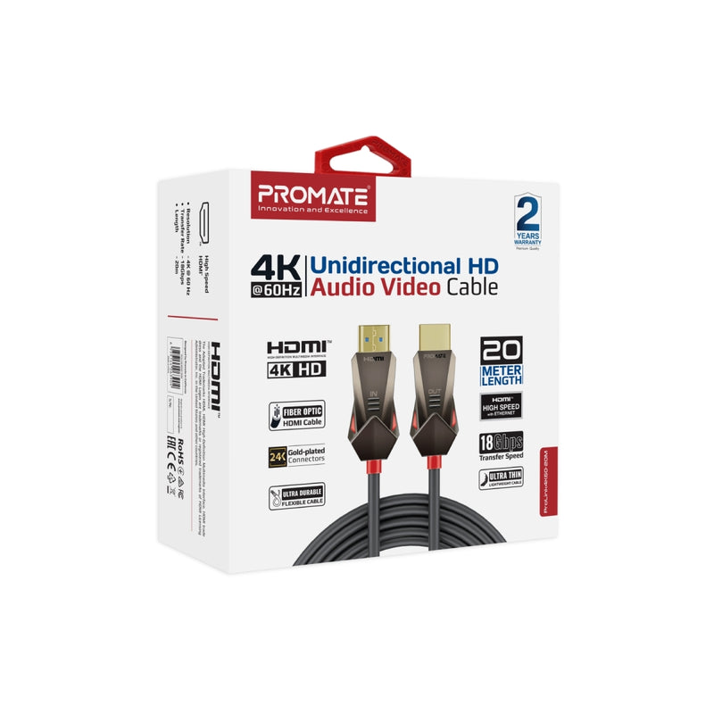 Promate HDMI Cable 20meters Ultra-High Definition 4K@60Hz HDMI Audio Video Cable (PROLINK4K60-20M) PRO-CABLE-PROLINK4K60-20M