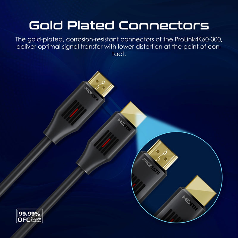 Promate HDMI Cable 3meters Ultra-High Definition 4K@60Hz HDMI Audio Video Cable (PROLINK4K60-300) PRO-CABLE-PROLINK4K60-300