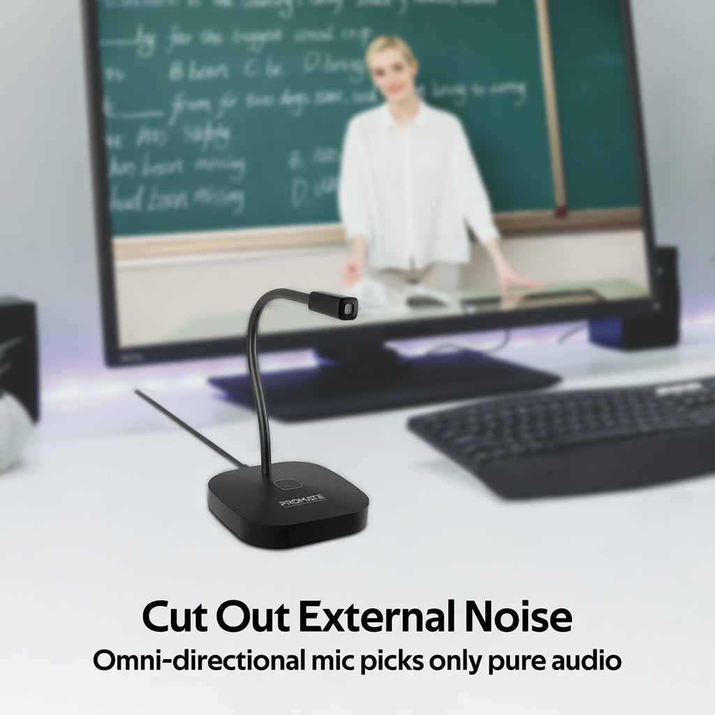 Promate High Definition Omni-Directional Microphone with Flexible Gooseneck PROMIC-1.BLACK PRO-MIC-PROMIC-1.BLACK