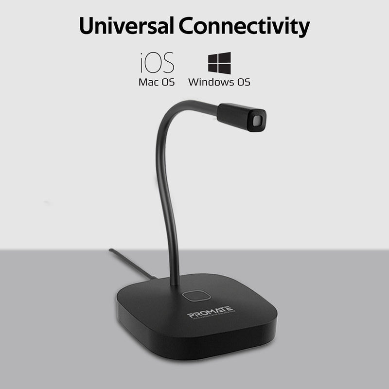 Promate High Definition Omni-Directional Microphone with Flexible Gooseneck PROMIC-1.BLACK PRO-MIC-PROMIC-1.BLACK