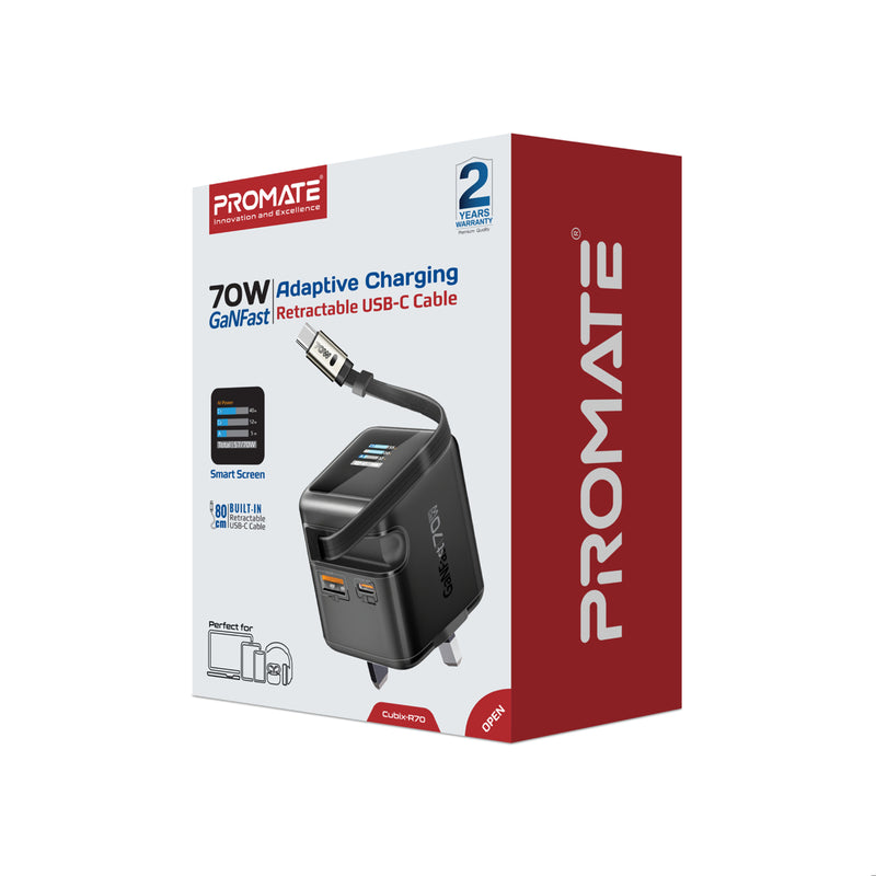 Promate CUBIX R70 UK BLACK PRO-CH-CUBIX-R70-UK-BLACK